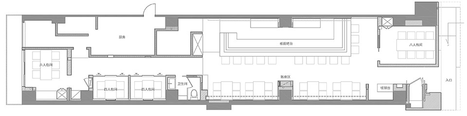 xi restaurant bar by odd okamoto deguchi design