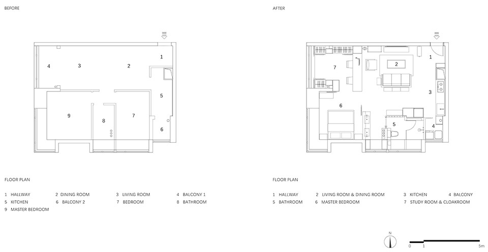interior renovation of an apartment by fuyudi studio
