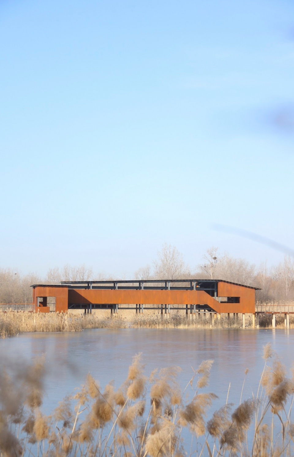 Reed Pavilion Bird watching Tower Park service building series in Xingxiang Ecological Park by Atelier Folie Duan Wei Studio Shanghai Lin...