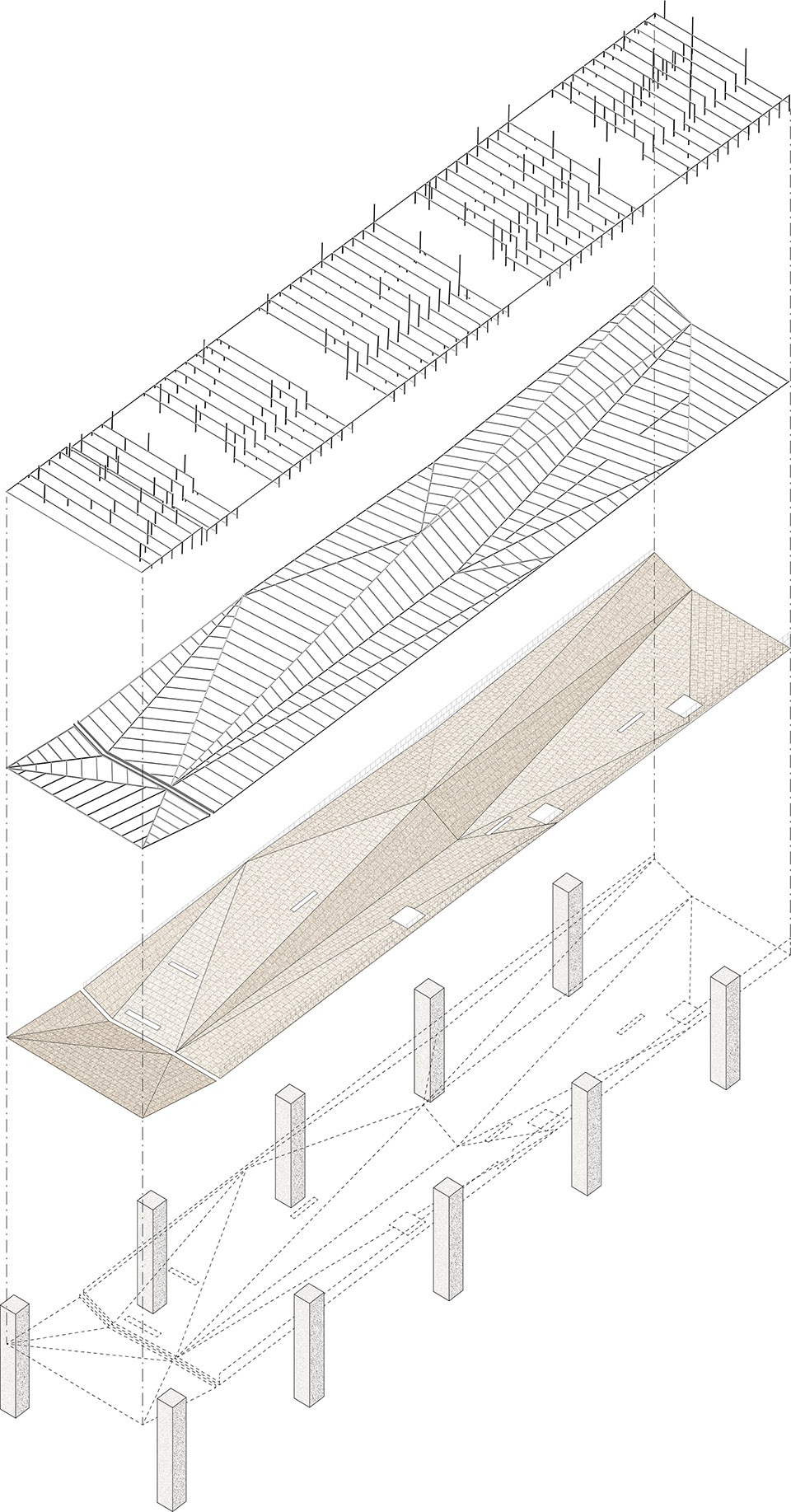 吊顶爆炸图,Exploded Axonometric Diagram of the Ceiling©多么工作室