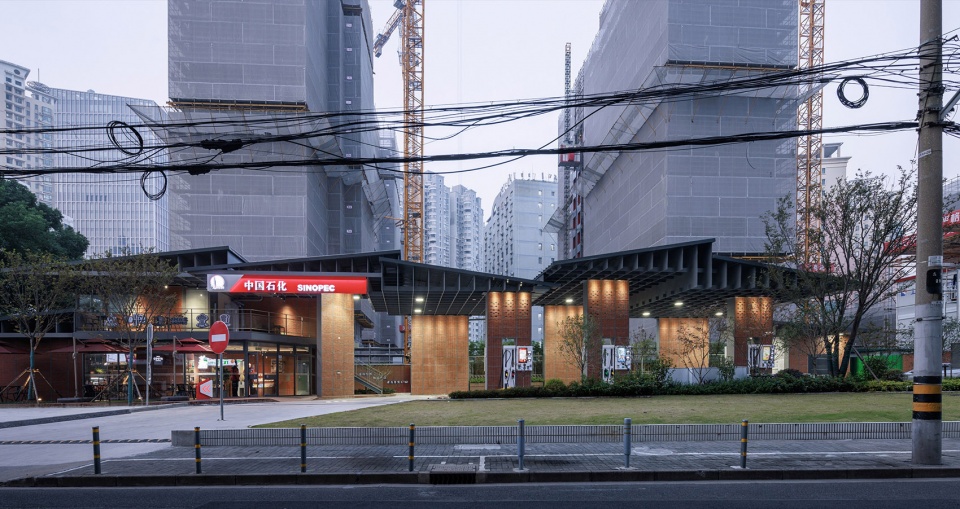 hongkou brick gas station by original design studio