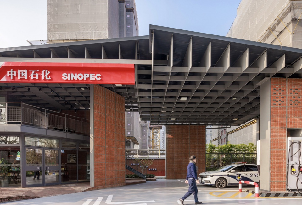 hongkou brick gas station by original design studio