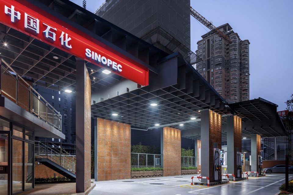 hongkou brick gas station by original design studio