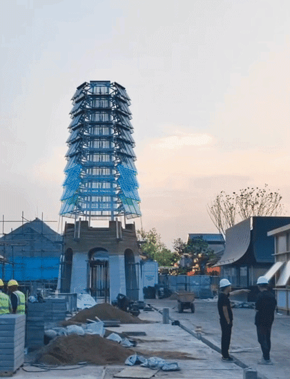 datong ancient town silk road tower by xj design agency