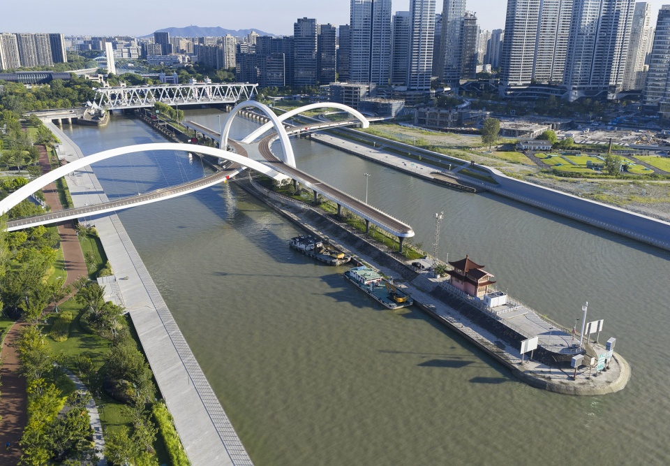 grand canal gateway bridge completed by zaha hadid architects