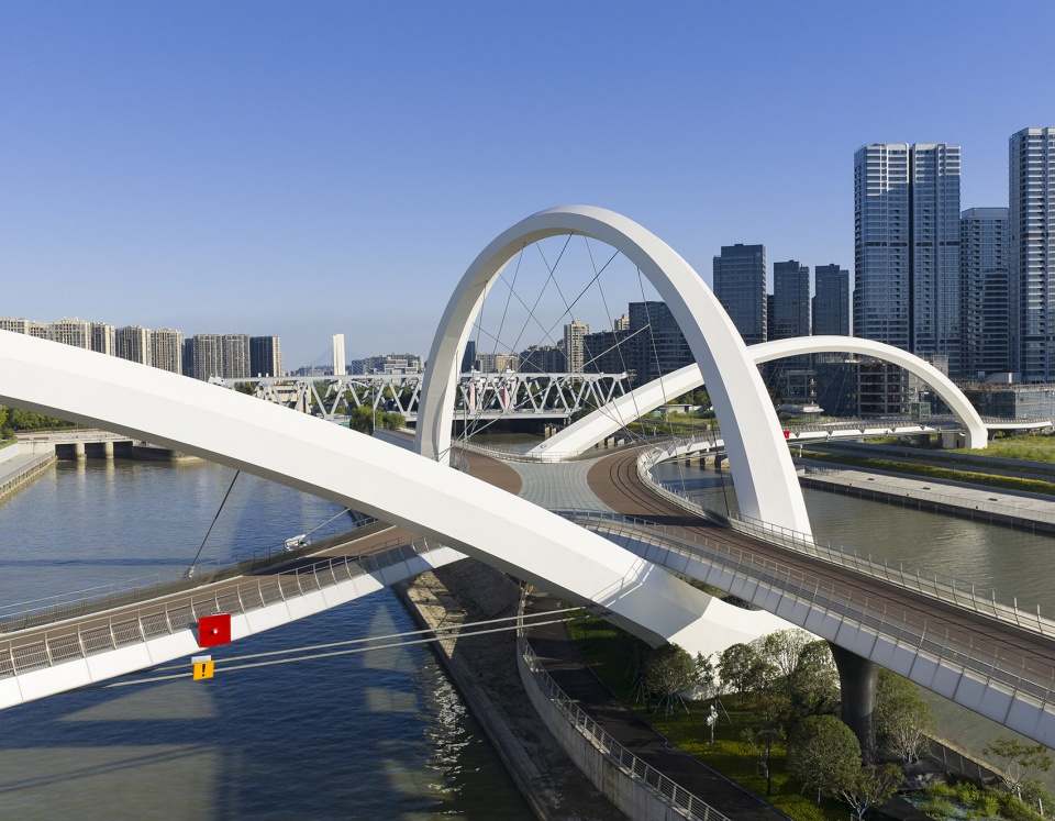 grand canal gateway bridge completed by zaha hadid architects