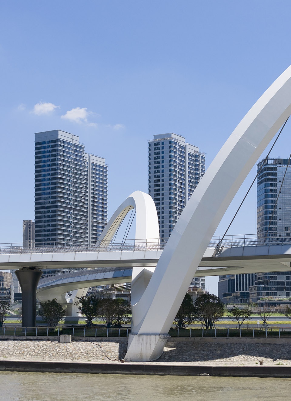 grand canal gateway bridge completed by zaha hadid architects