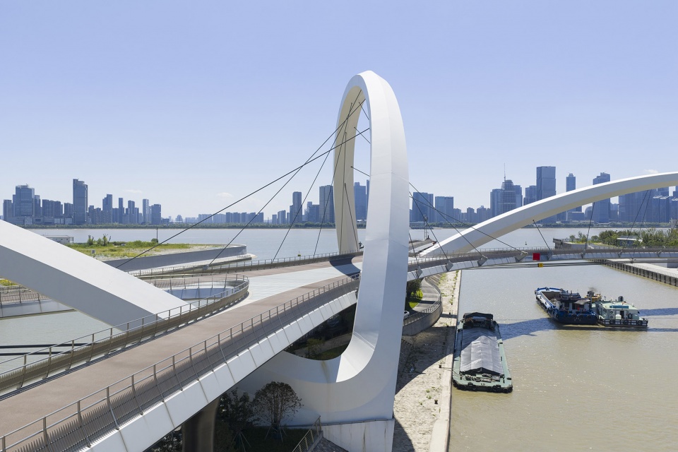 grand canal gateway bridge completed by zaha hadid architects
