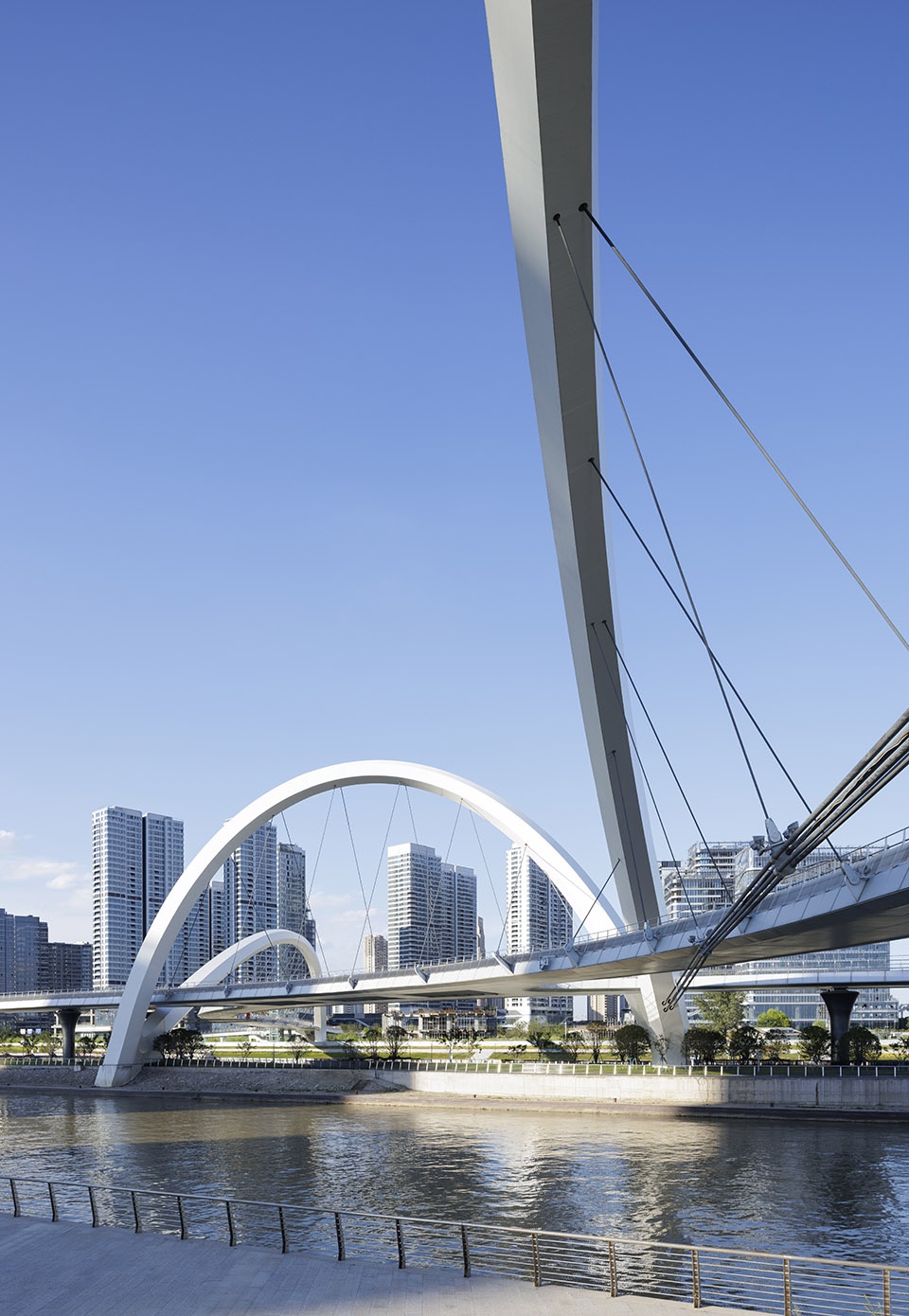 grand canal gateway bridge completed by zaha hadid architects