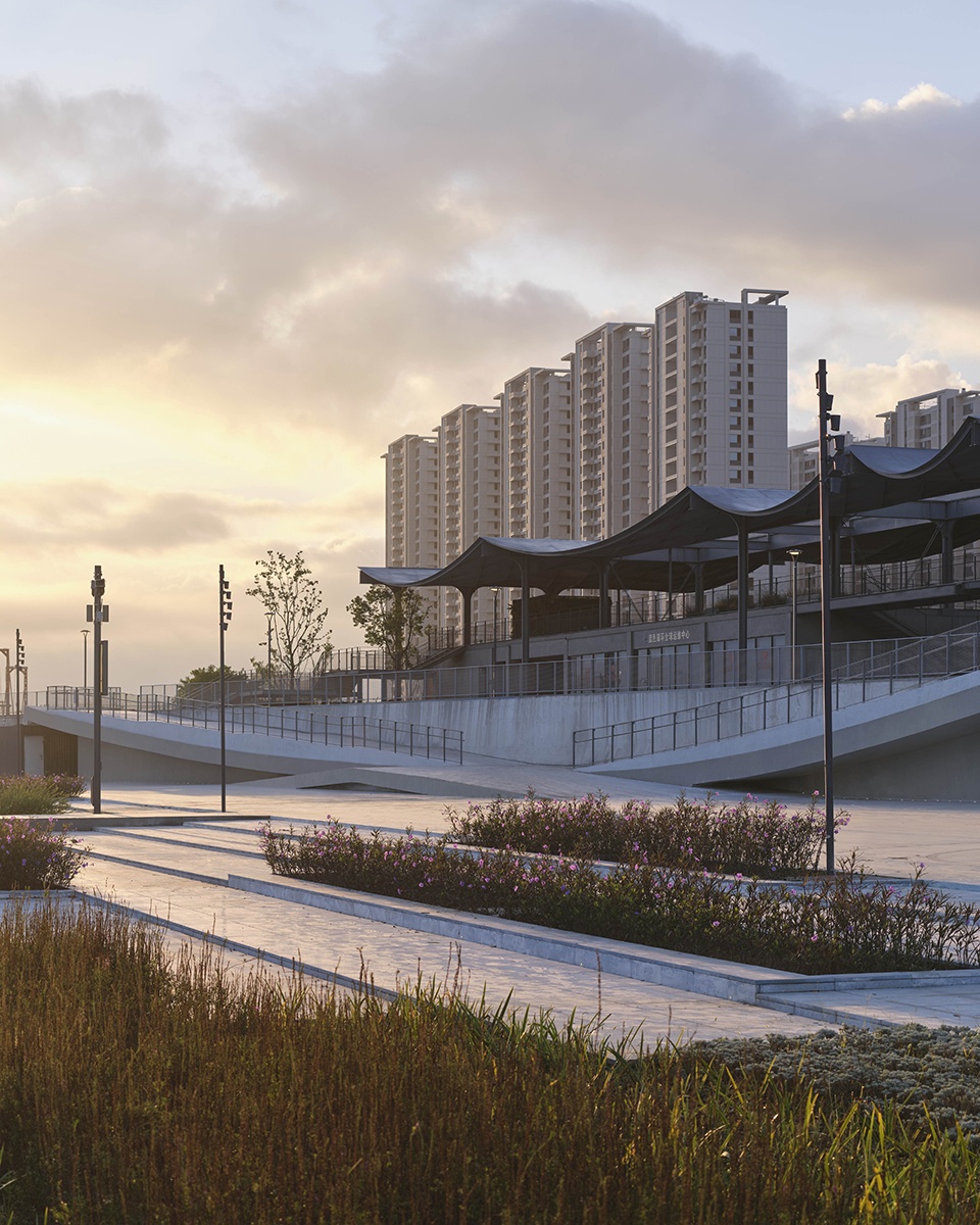 a reborn scenic field above waves by original design studio