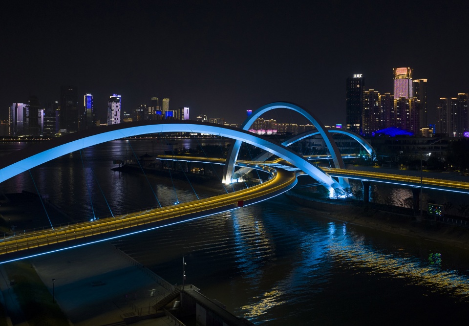 grand canal gateway bridge completed by zaha hadid architects
