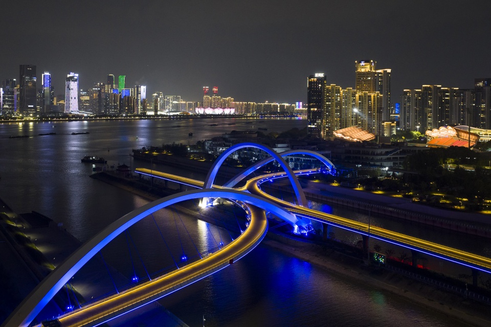 grand canal gateway bridge completed by zaha hadid architects