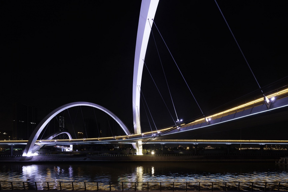 grand canal gateway bridge completed by zaha hadid architects