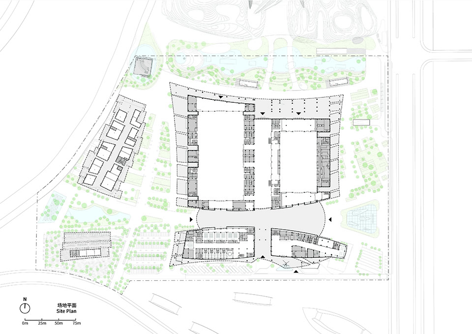 anji international convention and exhibtiion center by inernational frederic rolland architecture tus design group