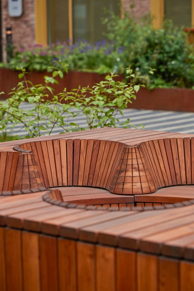 courtyard of wow residential complex by architectural bureau vesch