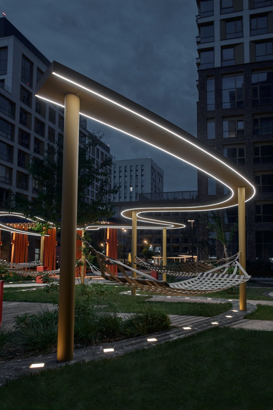 courtyard of wow residential complex by architectural bureau vesch