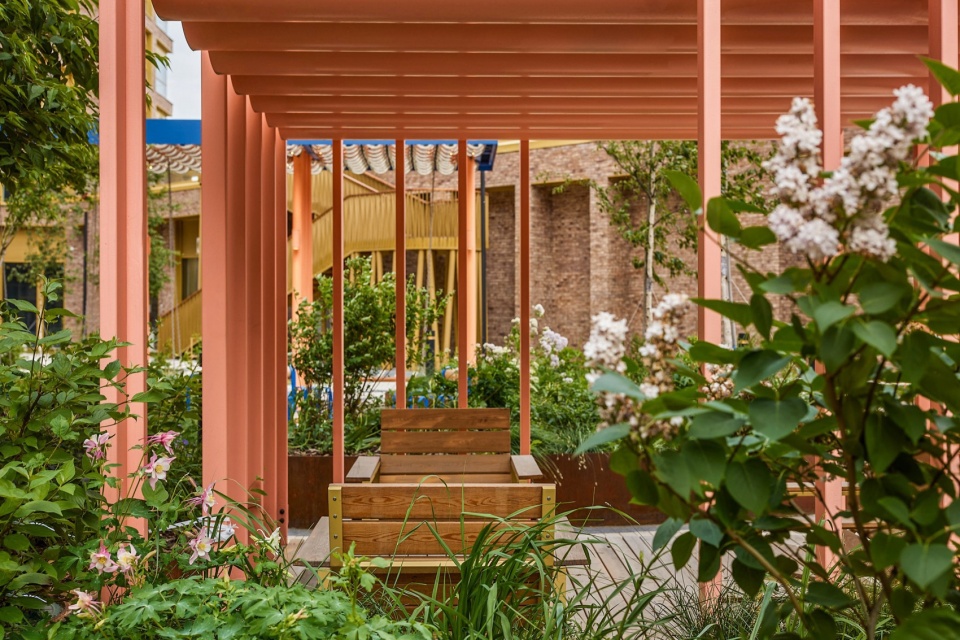 courtyard of wow residential complex by architectural bureau vesch pht