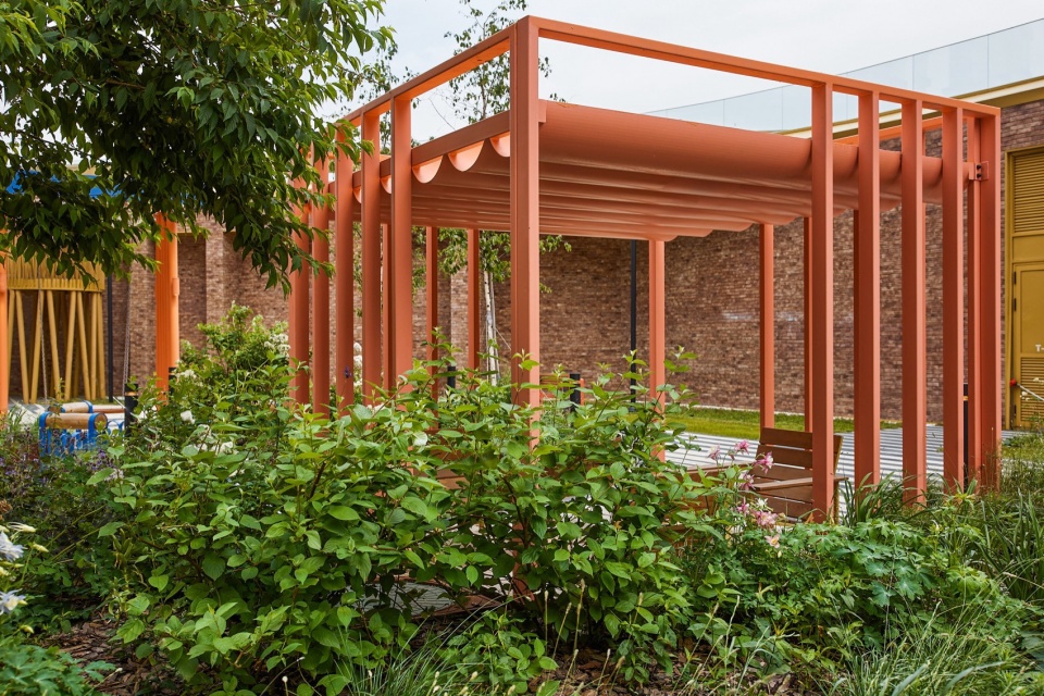 courtyard of wow residential complex by architectural bureau vesch