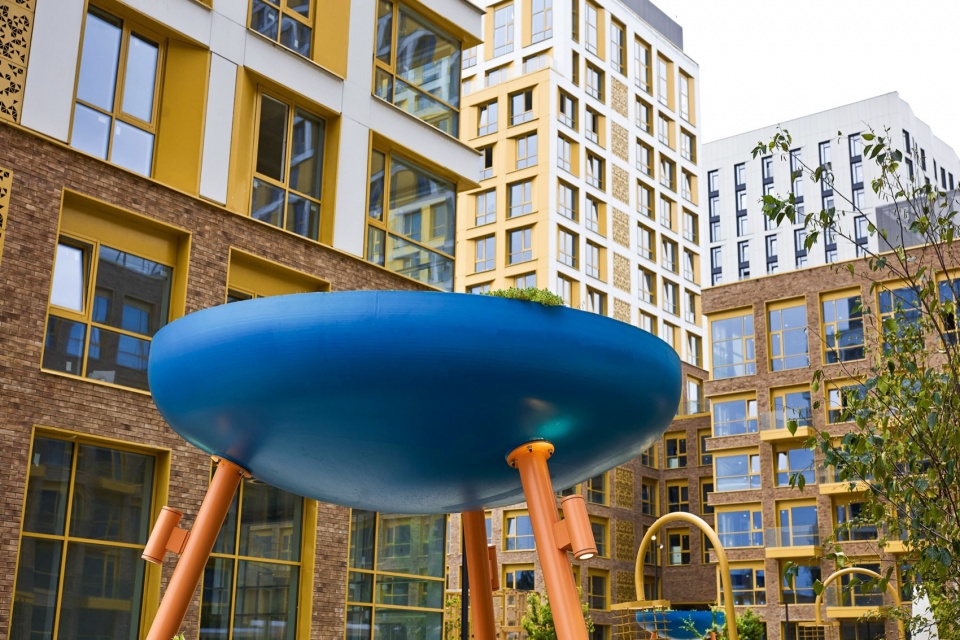 courtyard of wow residential complex by architectural bureau vesch