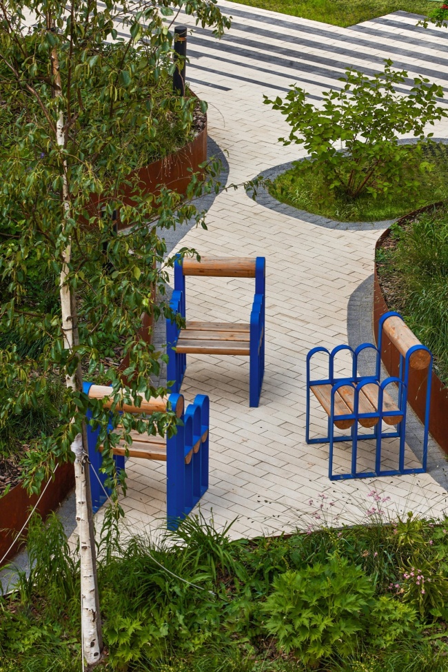 courtyard of wow residential complex by architectural bureau vesch