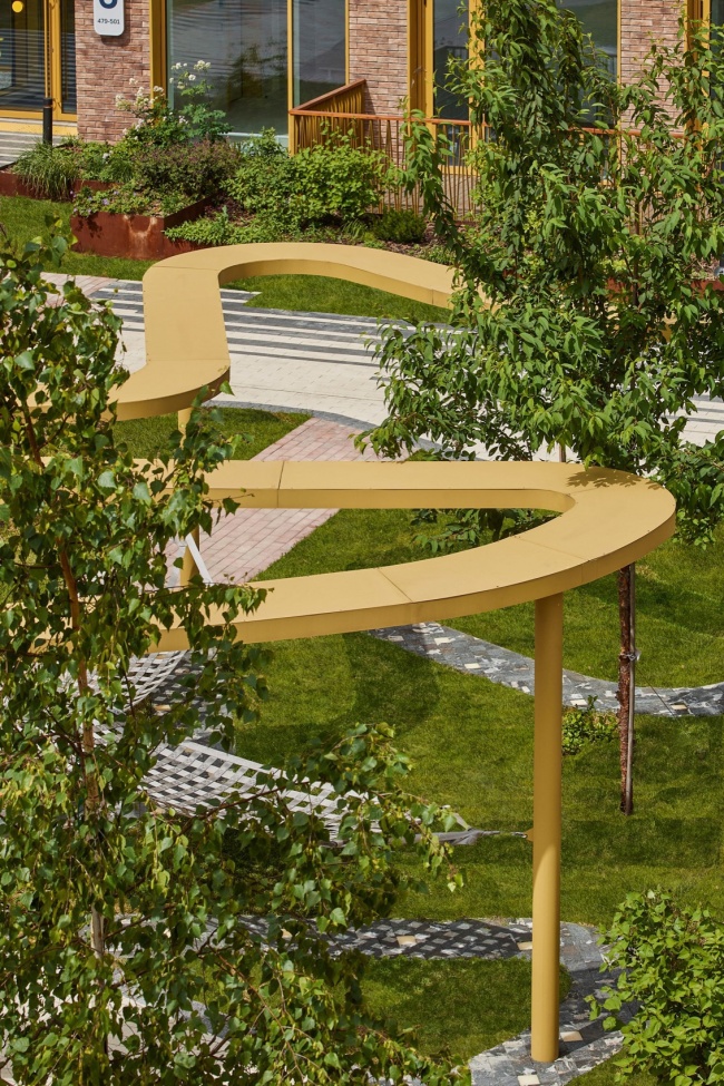 courtyard of wow residential complex by architectural bureau vesch
