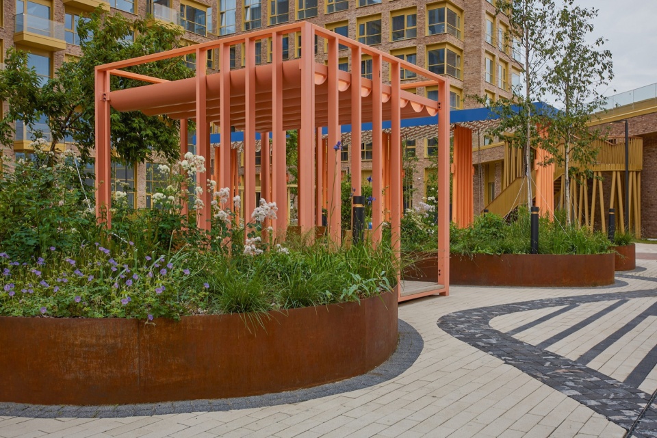 courtyard of wow residential complex by architectural bureau vesch