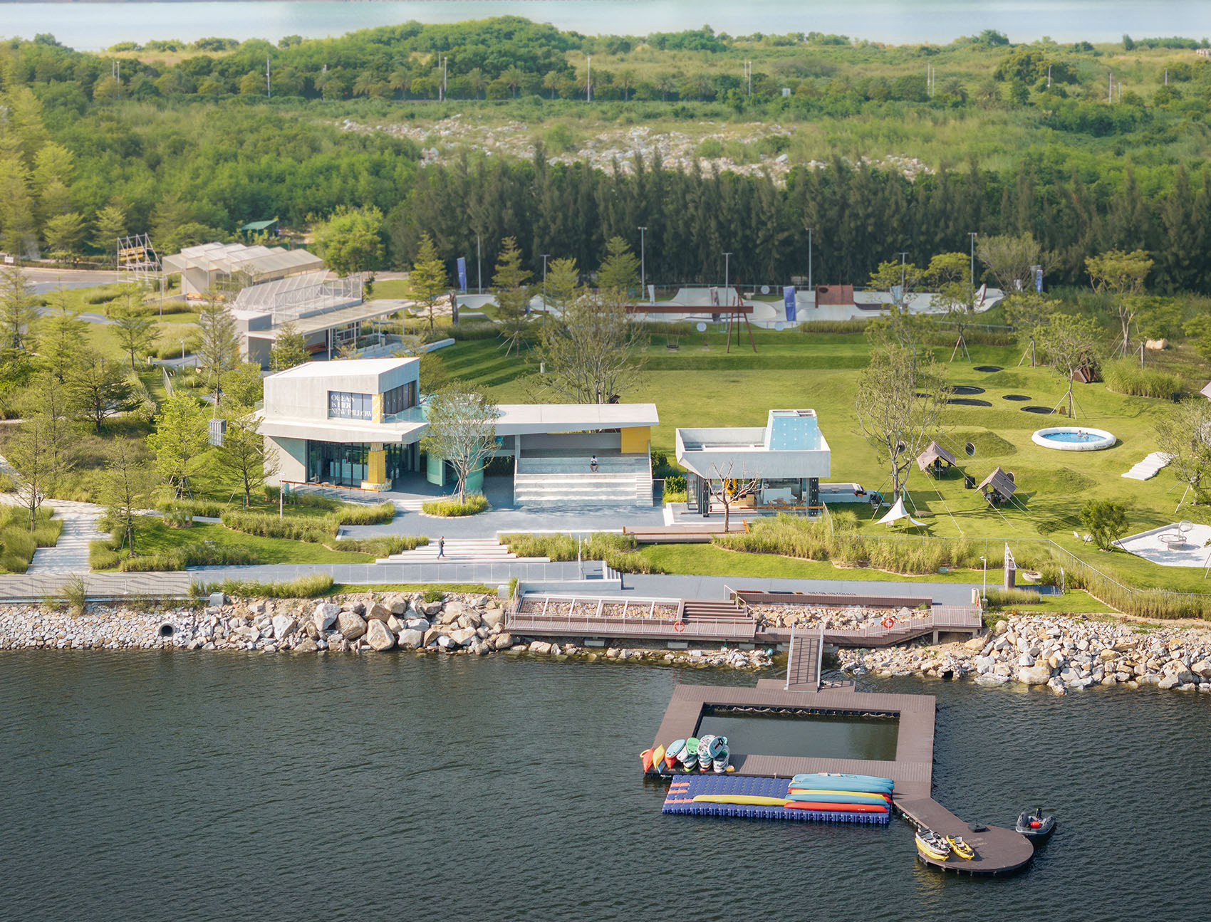 Sports Support Buildings on Double Happiness Island