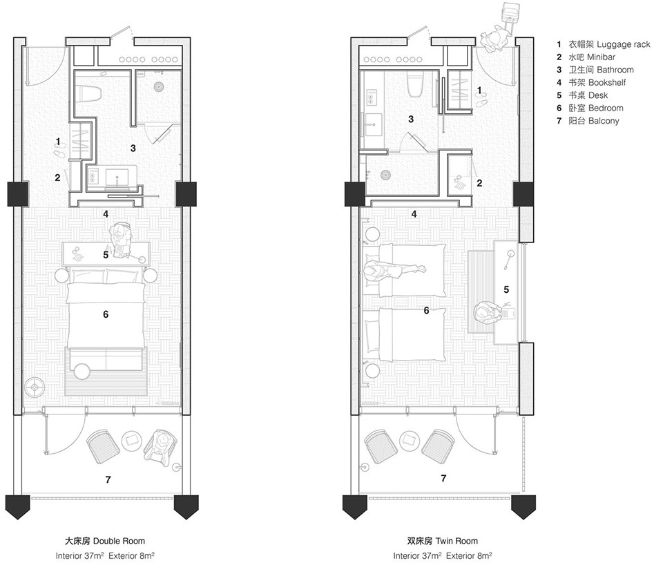 Authors Room Hotel Aranya Jiulong Lake by BLUE Architecture Studio
