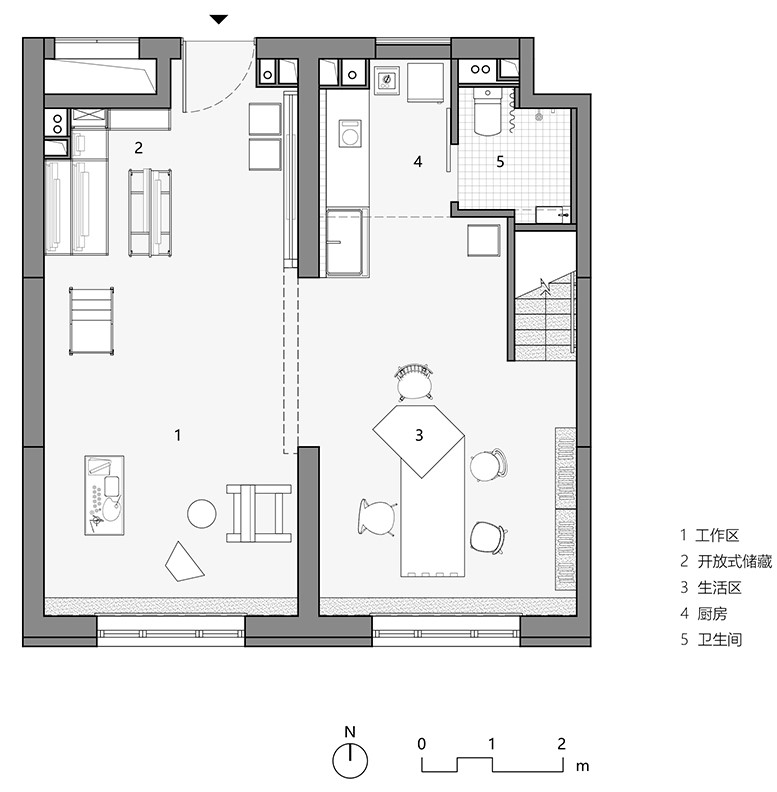艺术家工作室首层平面图
