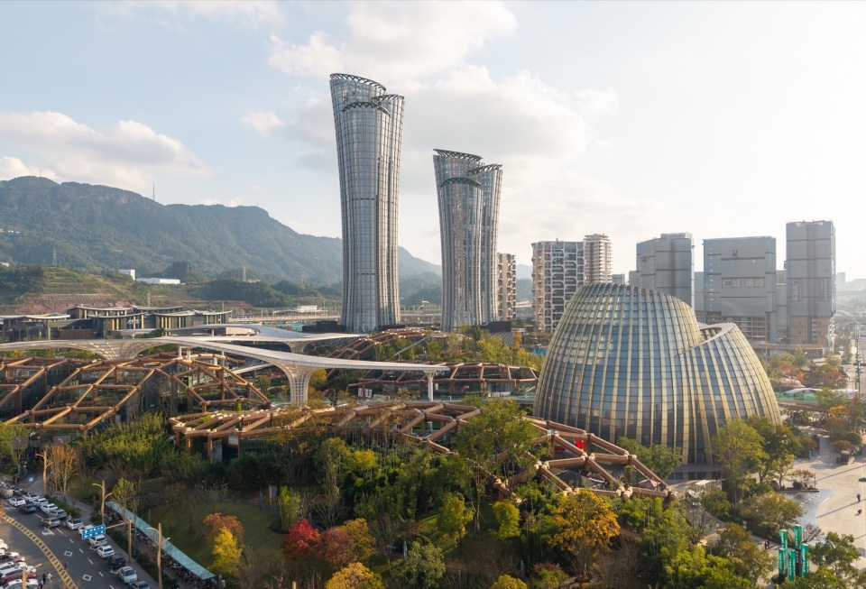 Yibin High Speed Railway Station Gateway Development in Sichuan Province by Pelli Clarke Partners