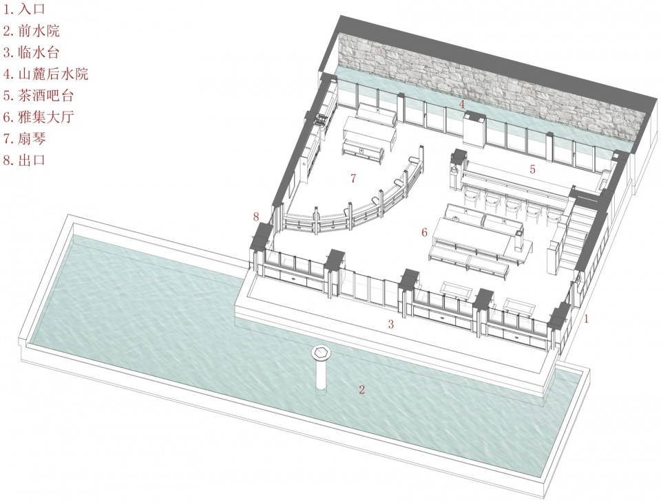 a half scape view of elegant gathering by zao yuan architecture school of architecture china academy of art