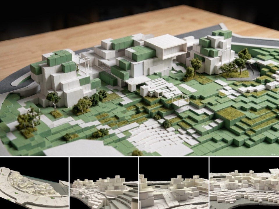 Green Heart Commercial Complex A4X Art Center by E Plus Design