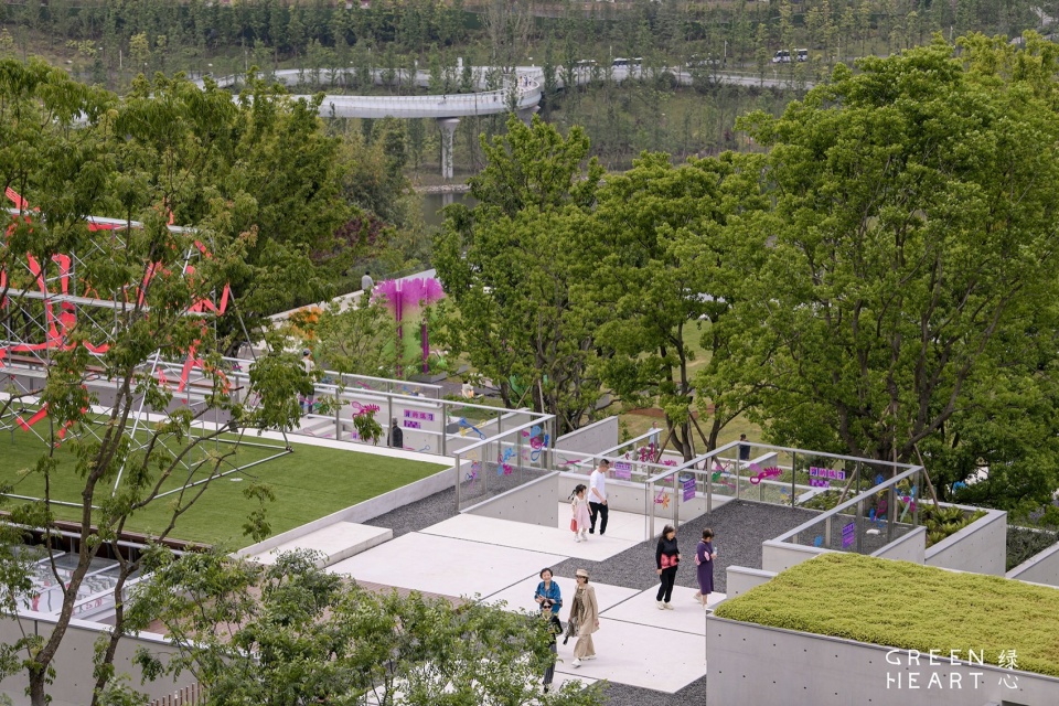 Green Heart Commercial Complex A4X Art Center by E Plus Design