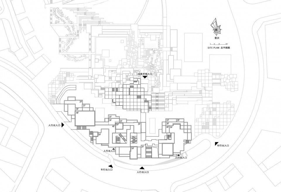 Green Heart Commercial Complex A4X Art Center by E Plus Design avn